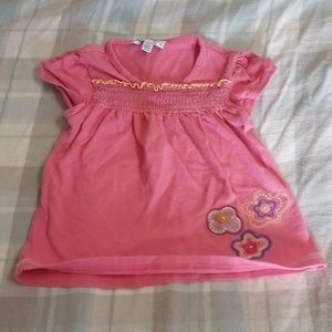 Beautiful baby girl top pink with flowers size 6-12 months